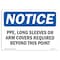 Signmission OSHA, PPE Long Sleeves Or Arm Covers Required, 14in X 10in Rigid Plastic, 14" W, 10" H, Landscape OS-NS-P-1014-L-17779 - alternate 1